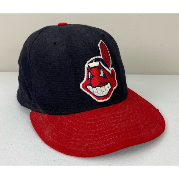 VTG New Era 5950 Diamond Collection MLB Cleveland Indians wool fitted hat 6 3/4 - Picture 1 of 8